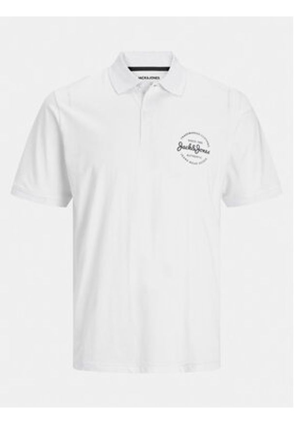 Jack & Jones - Jack&Jones Polo Forest 12248621 Biały Standard Fit. Typ kołnierza: polo. Kolor: biały. Materiał: bawełna