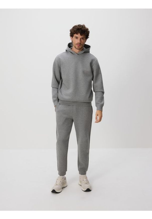 Reserved - Spodnie dresowe slim fit - jasnoszary. Kolor: szary. Materiał: dresówka