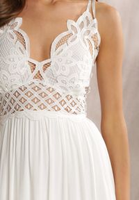 Renee - Biała Sukienka Rozanna. Kolor: biały. Długość rękawa: na ramiączkach. Wzór: haft. Długość: maxi #5