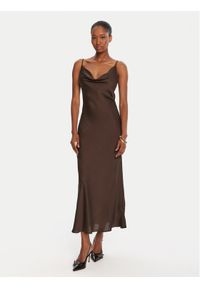 Guess Sukienka codzienna W5GK85 WH9C2 Brązowy Regular Fit. Okazja: na co dzień. Kolor: brązowy. Materiał: syntetyk. Typ sukienki: proste. Styl: casual #1