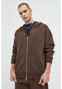 Abercrombie & Fitch bluza męska kolor brązowy z kapturem gładka. Typ kołnierza: kaptur. Kolor: brązowy. Materiał: dzianina. Wzór: gładki #1