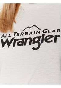 Wrangler T-Shirt Logo Tee WC5FGEM22 112326341 Écru Regular Fit. Materiał: syntetyk