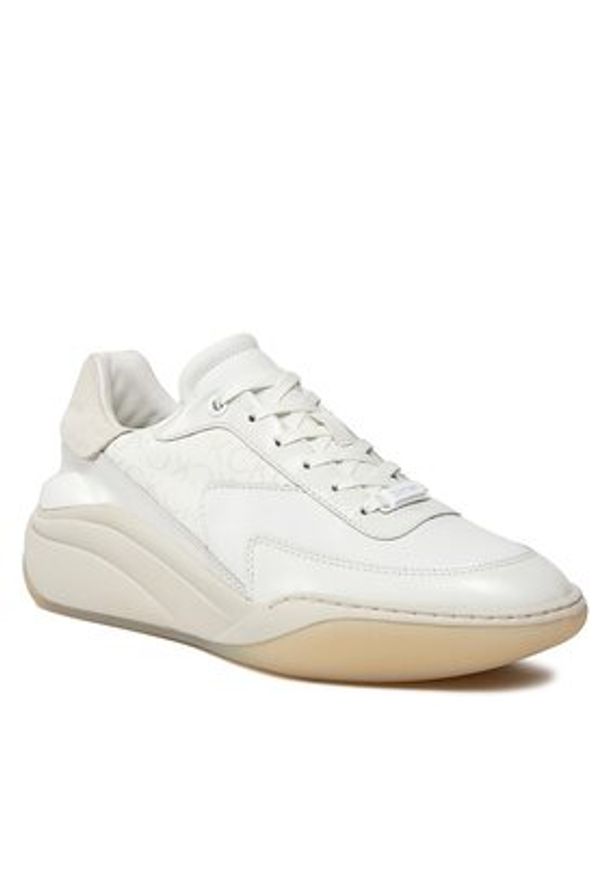 Calvin Klein Sneakersy Wedge Lace Up Epi Mono HW0HW01899 Biały. Kolor: biały. Materiał: skóra