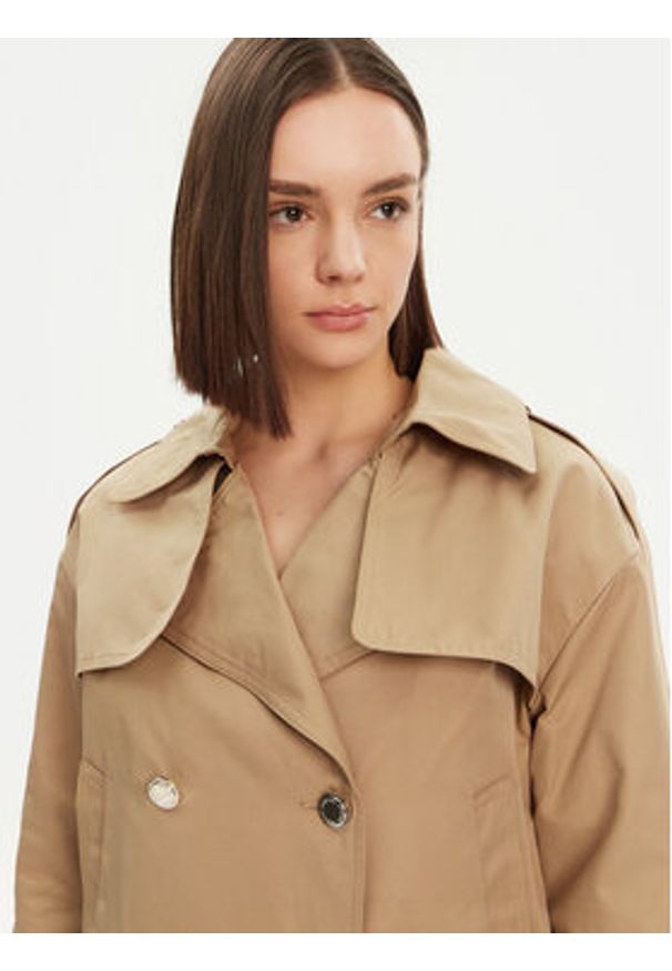 Morgan Trencz 251-GSIM Beżowy Regular Fit. Kolor: beżowy. Materiał: syntetyk, bawełna