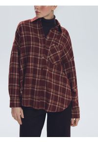 Reserved - Koszula w kratę - ciemnobrązowy. Kolor: brązowy. Materiał: bawełna #1