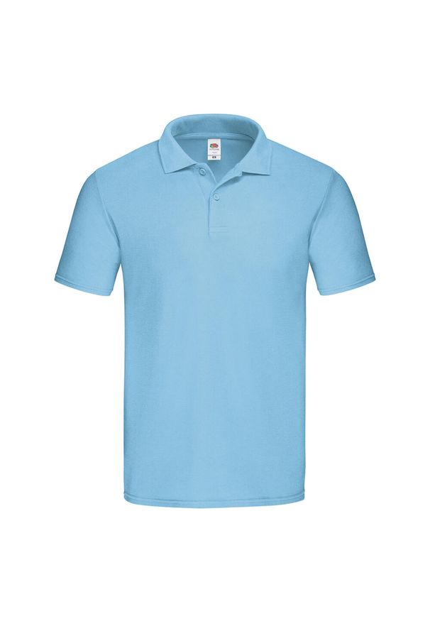 FRUIT OF THE LOOM - Oryginalna Koszulka Polo Dla Dorosłych Unisex. Typ kołnierza: polo. Kolor: niebieski