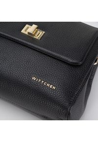 Wittchen - Damska torebka skórzana dwukomorowa mała. Kolor: czarny. Wzór: aplikacja, gładki. Materiał: skórzane. Rozmiar: małe. Styl: casual, elegancki. Rodzaj torebki: na ramię #4