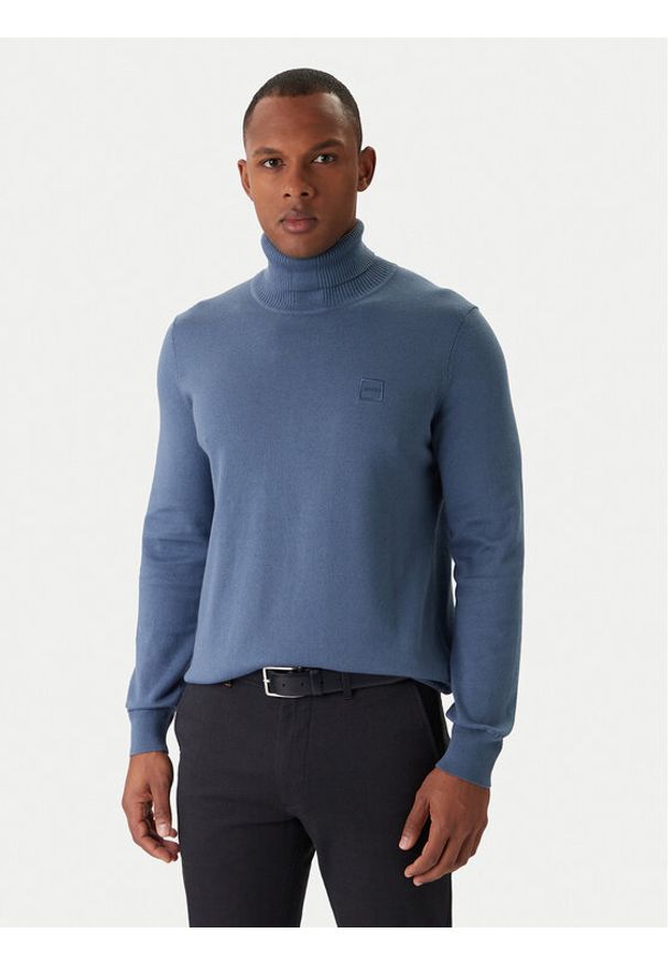 BOSS Sweter Akiro S 50527573 Niebieski Regular Fit. Kolor: niebieski. Materiał: bawełna