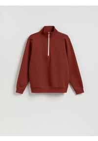 Reserved - Bawełniana bluza regular fit - bordowy. Kolor: czerwony. Materiał: bawełna #1