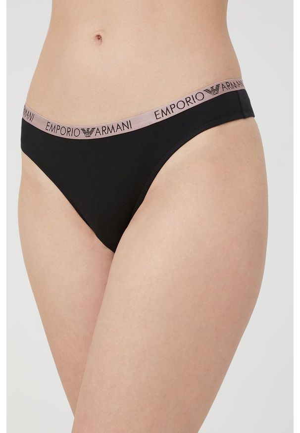 Emporio Armani Underwear stringi 162468.2R223 kolor czarny. Kolor: czarny