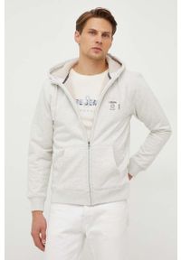 Pepe Jeans bluza Moraes męska kolor szary z kapturem melanżowa. Typ kołnierza: kaptur. Kolor: szary. Materiał: dzianina. Wzór: melanż #4