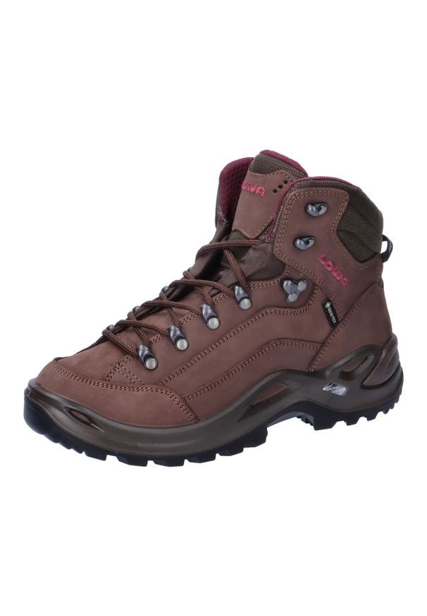 Buty trekkingowe damskie Lowa Renegade Mid Gtx. Wysokość cholewki: za kostkę. Kolor: brązowy. Materiał: skóra. Szerokość cholewki: normalna. Styl: sportowy