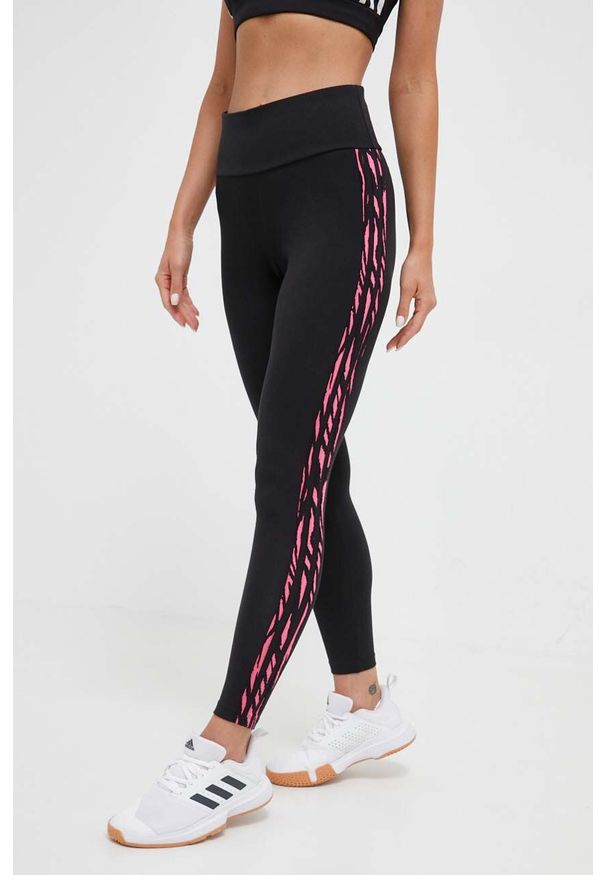 adidas Originals legginsy damskie kolor czarny z aplikacją. Stan: podwyższony. Kolor: czarny. Materiał: materiał, dzianina. Wzór: aplikacja