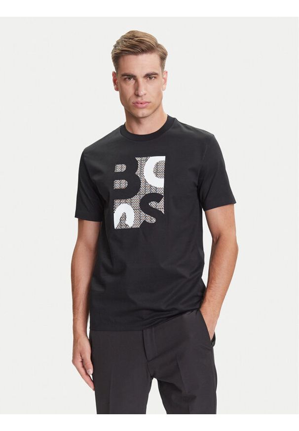BOSS T-Shirt H-Thompson 655 50543901 Czarny Regular Fit. Kolor: czarny. Materiał: bawełna