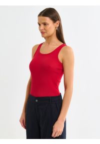 Big-Star - Koszulka damska na ramiączkach prążkowana czerwona Aurela 603. Kolor: czerwony. Materiał: prążkowany. Długość rękawa: na ramiączkach. Styl: elegancki #4