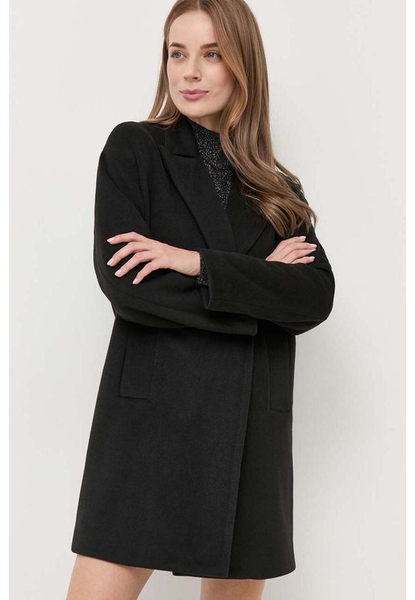 Silvian Heach płaszcz damski kolor czarny przejściowy oversize. Kolor: czarny. Styl: klasyczny