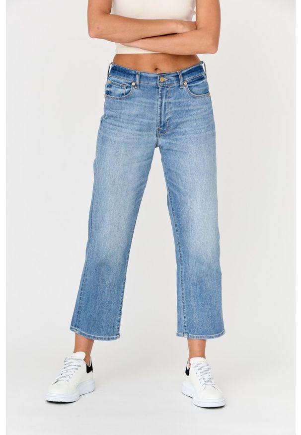 7 FOR ALL MANKIND Błękitne jeansy damskie THE MODERN STRAIGHT TRILIG, Rozmiar 30. Kolor: niebieski