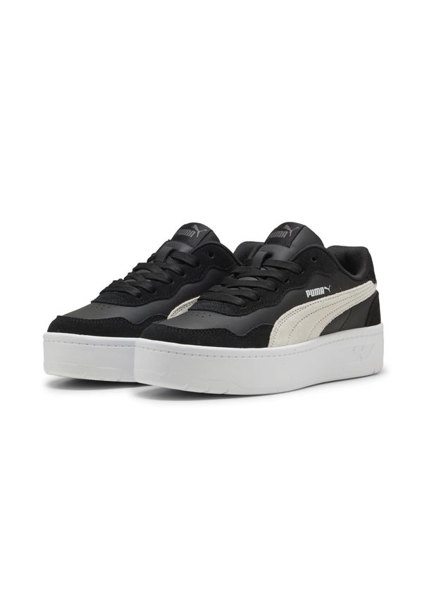 Puma - Damskie sneakersy Court Lally Skye z zamszu PUMA. Kolor: czarny, biały, wielokolorowy. Materiał: zamsz. Sport: turystyka piesza, tenis
