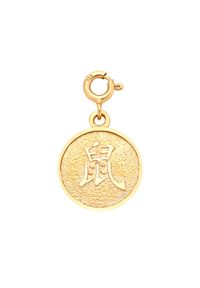MOKOBELLE - Bransoletka z monetą z chińskim zodiakiem - SZCZUR. Materiał: pozłacane. Kolor: złoty