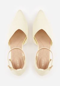 Born2be - Żółte Czółenka z Tkaniny VICES na Szpilce z Paskiem Wokół Kostki i Wkładką Soft-Pillow Vhestarish. Okazja: na co dzień, do pracy, na spotkanie biznesowe. Zapięcie: pasek. Kolor: żółty. Materiał: tkanina. Obcas: na szpilce. Styl: casual, biznesowy, elegancki #4