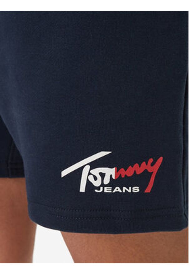 Tommy Jeans Szorty sportowe Signature DM0DM23017 Granatowy Regular Fit. Kolor: niebieski. Materiał: bawełna. Styl: sportowy