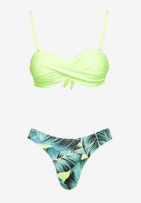 Renee - Zielone Bikini 3-częściowe Biustonosz z Wiązaniem Majtki Figi i Bokserki Vinalle. Kolor: zielony. Wzór: aplikacja #6