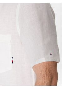 TOMMY HILFIGER - Tommy Hilfiger Koszula Linen Mandarin MW0MW30898 Écru Regular Fit. Materiał: len