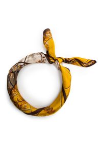 Wittchen - Damska apaszka jedwabna we wzory. Okazja: na spotkanie biznesowe. Kolor: wielokolorowy, beżowy, żółty. Materiał: jedwab. Wzór: gładki. Sezon: lato. Styl: elegancki, biznesowy #2