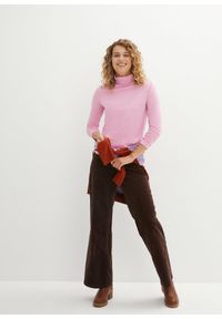 bonprix - Bluzka z długim rękawem z czystą bawełną organiczną (2 szt.). Typ kołnierza: golf. Kolor: różowy. Materiał: bawełna. Długość rękawa: długi rękaw. Długość: długie #3