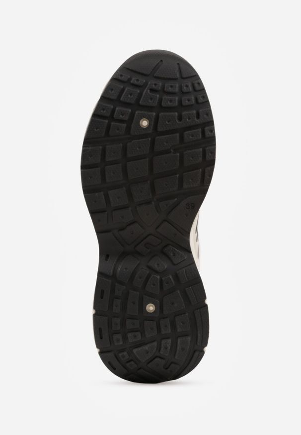 Born2be - Beżowo-Czarne Sneakersy Vices na Grubej Podeszwie z Tłoczeniami Nativine. Okazja: na co dzień. Kolor: beżowy. Materiał: jeans