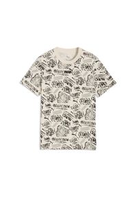 Puma - Młodzieżowa koszulka MID 90s z nadrukiem PUMA. Kolor: beżowy, biały, wielokolorowy. Wzór: nadruk. Sezon: lato. Sport: joga i pilates #1