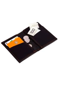 Skórzany cienki portfel slim wallet BRODRENE SW03 czarny. Kolor: czarny. Materiał: skóra #1