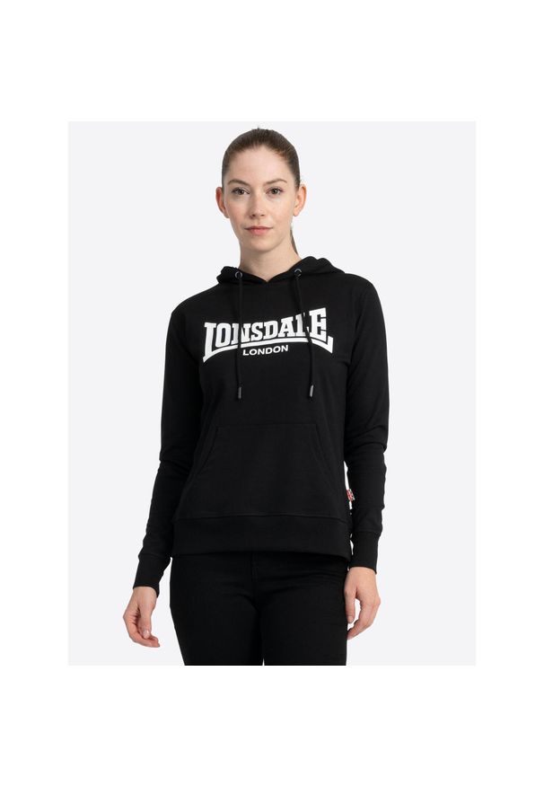 Bluza damska z kapturem Lonsdale Flookburgh. Typ kołnierza: kaptur. Kolor: czarny