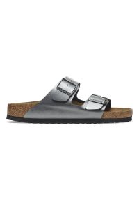 Birkenstock - Klapki damskie BIRKENSTOCK ARIZONA BF. Okazja: na co dzień. Kolor: szary. Materiał: mikrofibra, skóra, syntetyk, materiał. Wzór: paski. Sezon: lato. Styl: casual, elegancki #5