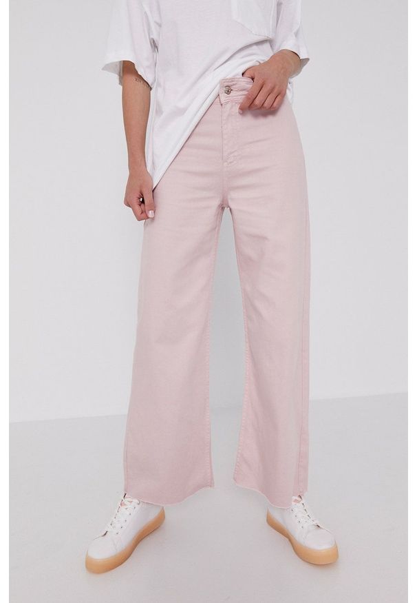 Answear Lab Jeansy damskie kolor różowy high waist. Stan: podwyższony. Kolor: różowy. Styl: wakacyjny