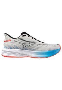 Buty do biegania męskie Mizuno Wave Skyrise 6. Kolor: biały. Materiał: materiał, syntetyk. Szerokość cholewki: normalna. Model: Mizuno Wave