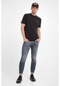 Philipp Plein - T-shirt męski PHILIPP PLEIN. Materiał: prążkowany, skóra. Wzór: nadruk, aplikacja, haft