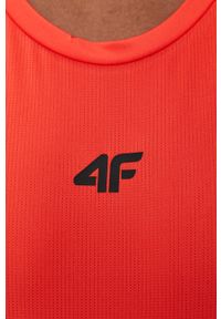 4f - 4F T-shirt męski kolor czerwony. Okazja: na co dzień. Kolor: czerwony. Materiał: włókno, dzianina. Styl: casual #3