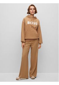 BOSS - Boss Bluza 50490635 Brązowy Regular Fit. Kolor: brązowy. Materiał: bawełna #4