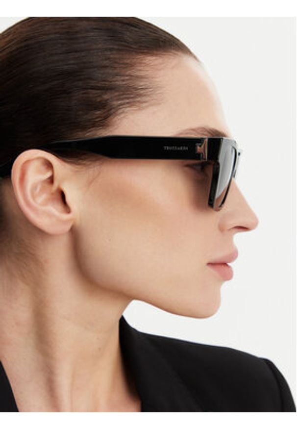 Trussardi Jeans - Trussardi Okulary przeciwsłoneczne TSM9026 Czarny. Kolor: czarny