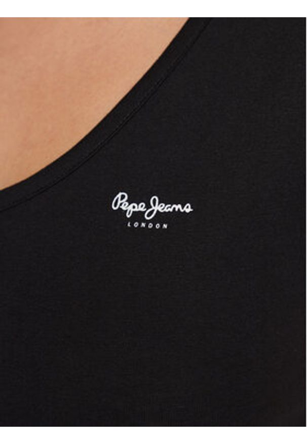 Pepe Jeans T-Shirt Corine PL505305 Czarny Regular Fit. Kolor: czarny. Materiał: bawełna