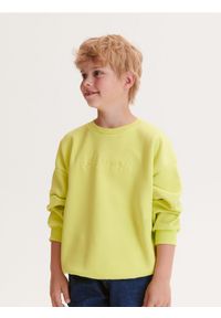 Reserved - Bluza z nadrukiem - zielony. Kolor: zielony. Materiał: dzianina, wiskoza. Wzór: nadruk