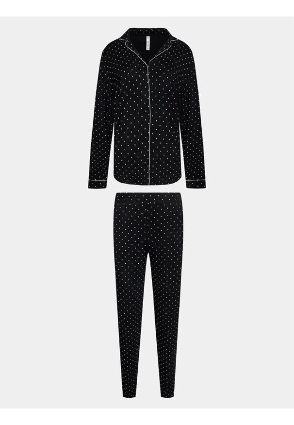 Hunkemöller Piżama 203193 Czarny Comfortable Fit. Kolor: czarny. Materiał: wiskoza