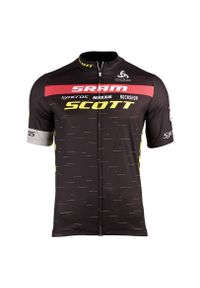 Koszulka rowerowa męska Odlo 2021 Scott SRAM 430002. Typ kołnierza: kołnierzyk stójkowy. Materiał: poliester. Długość: krótkie