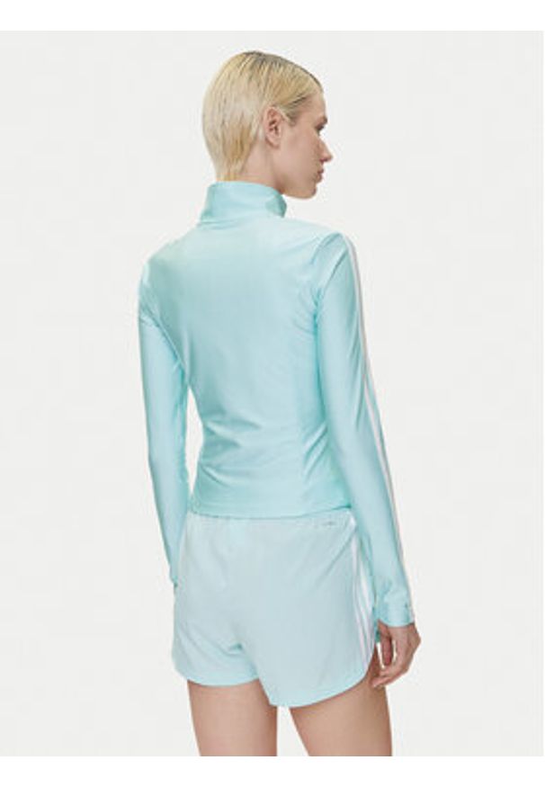 Adidas - adidas Bluza adicolor 3-Stripes JC5579 Turkusowy Slim Fit. Kolor: turkusowy. Materiał: syntetyk