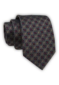 Krawat Alties (7 cm) - Drobny Wzór Geometryczny. Kolor: wielokolorowy. Materiał: tkanina. Wzór: geometria. Styl: wizytowy, elegancki #1