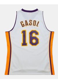 Mitchell & Ness - Koszulka NBA Los Angeles Lakers Pau Gasol 2008. Kolor: biały. Sport: koszykówka