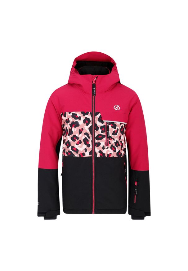 DARE 2B - Kurtka Narciarska Dla Dzieci Traverse II Cheetah Print. Kolor: różowy. Wzór: nadruk. Sezon: zima. Sport: narciarstwo