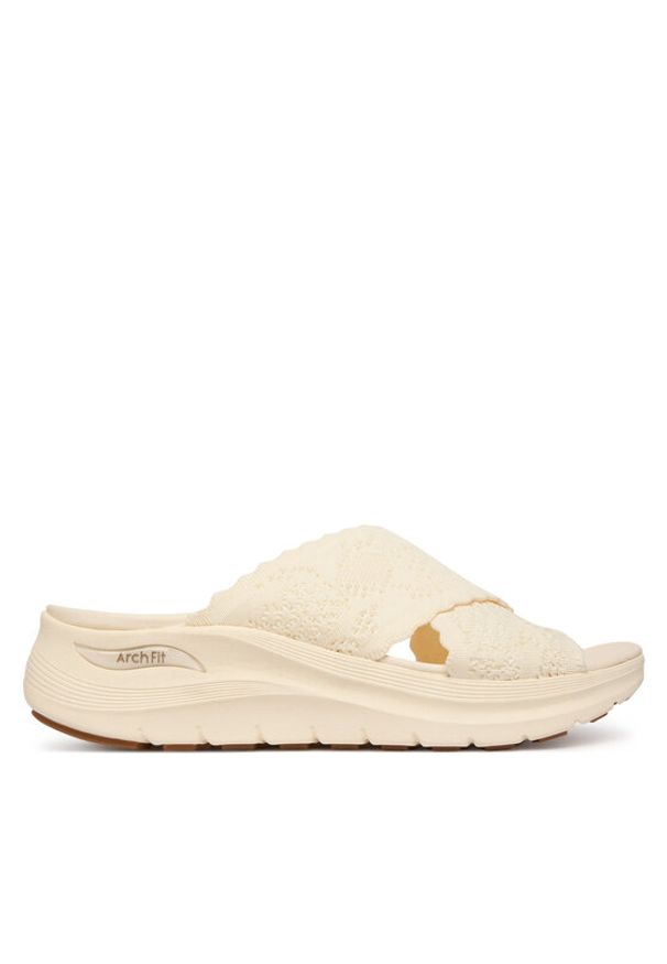 skechers - Skechers Klapki Arch Fit 2.0 164079/OFWT Beżowy. Kolor: beżowy. Materiał: materiał