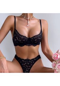 Intica - Komplet bielizny push-up z koronką Yanira. Kolor: czarny. Materiał: koronka. Wzór: koronka #2